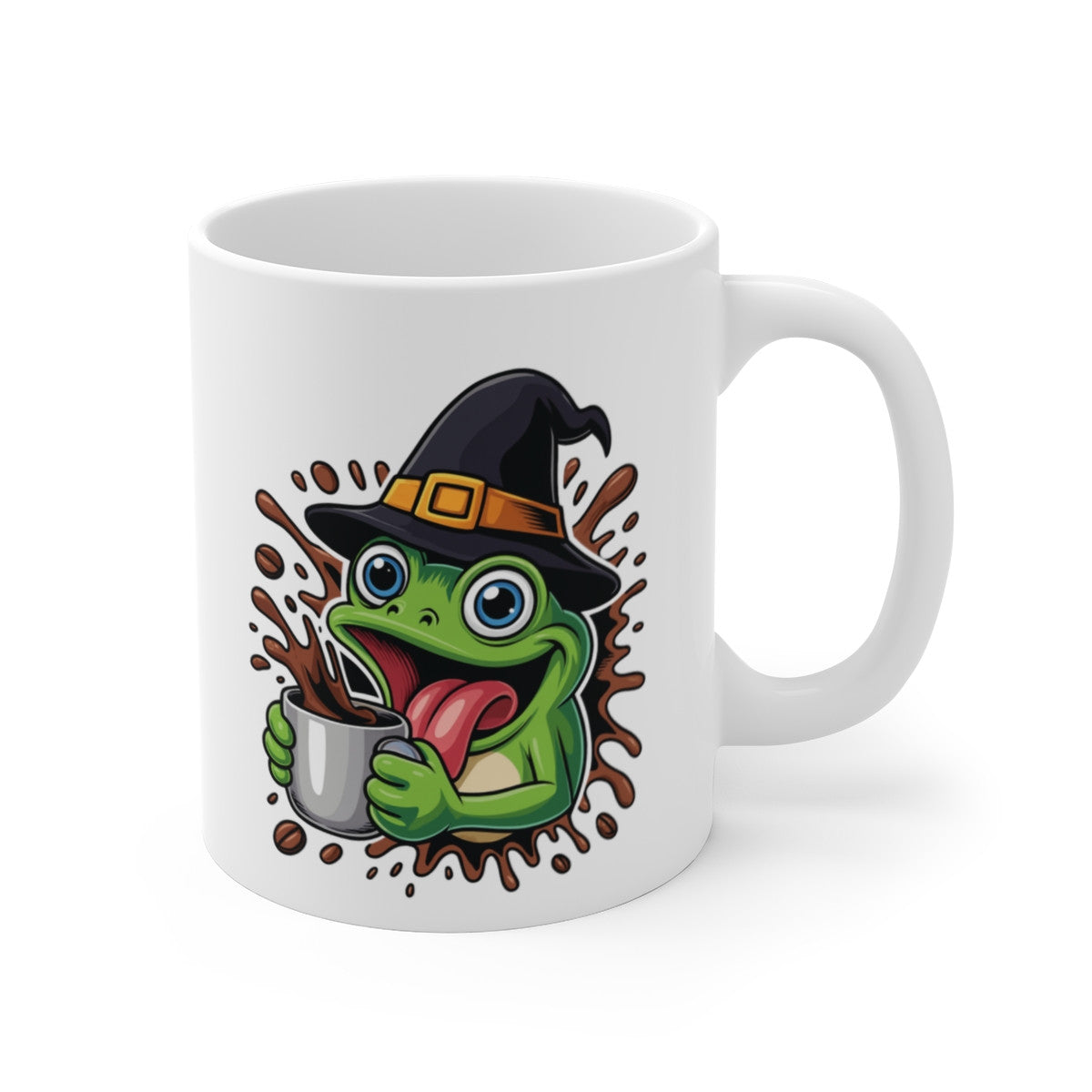 Mug Grenouille Sorcière Halloween 325ml – Tasse Céramique Drôle avec Café – Cadeau Original Fête d’Halloween