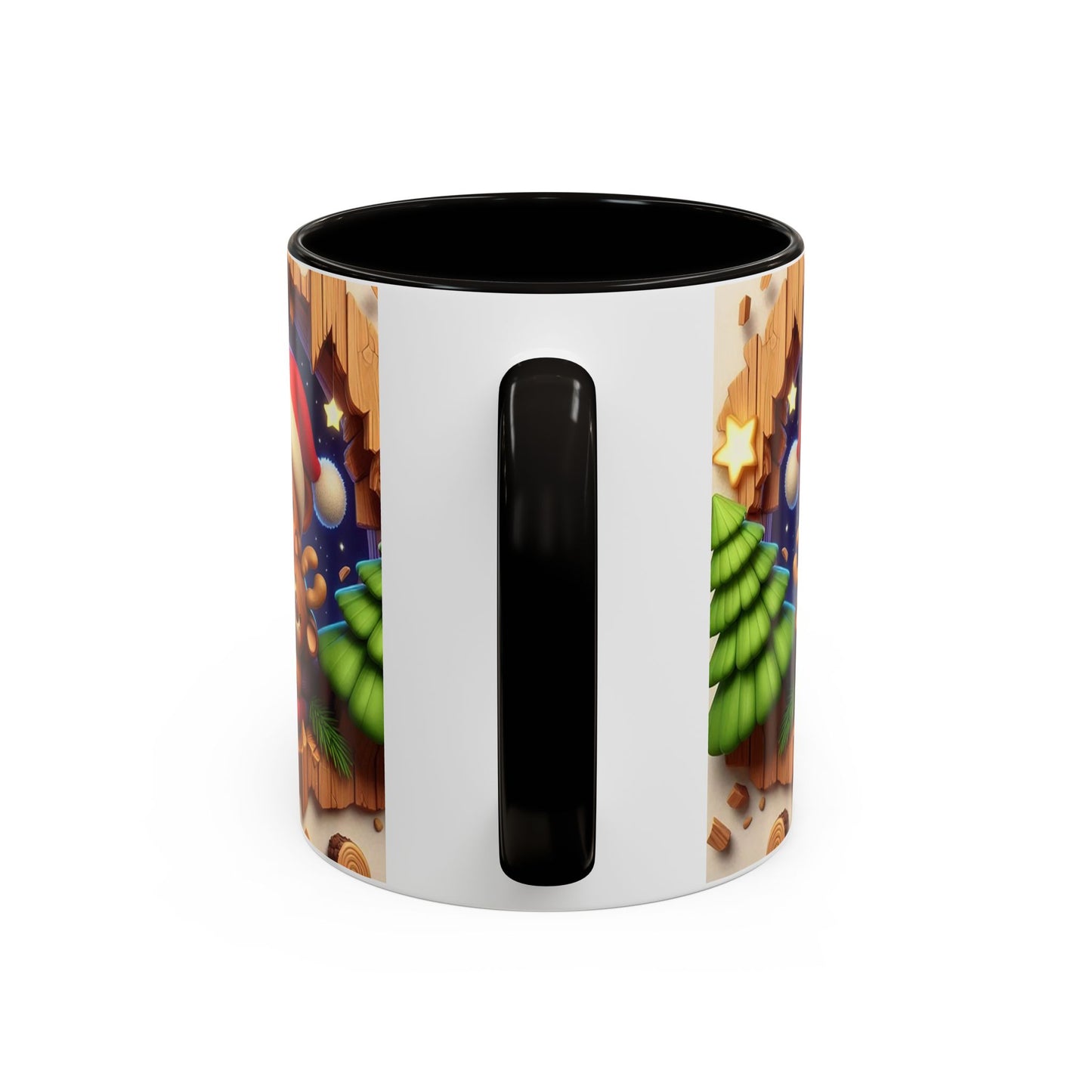 Mug Ours de Noël Kawaii – Tasse Ourson Adorable avec Bonnet de Noël, Plaid et Renne – Cadeau Hiver 325ml