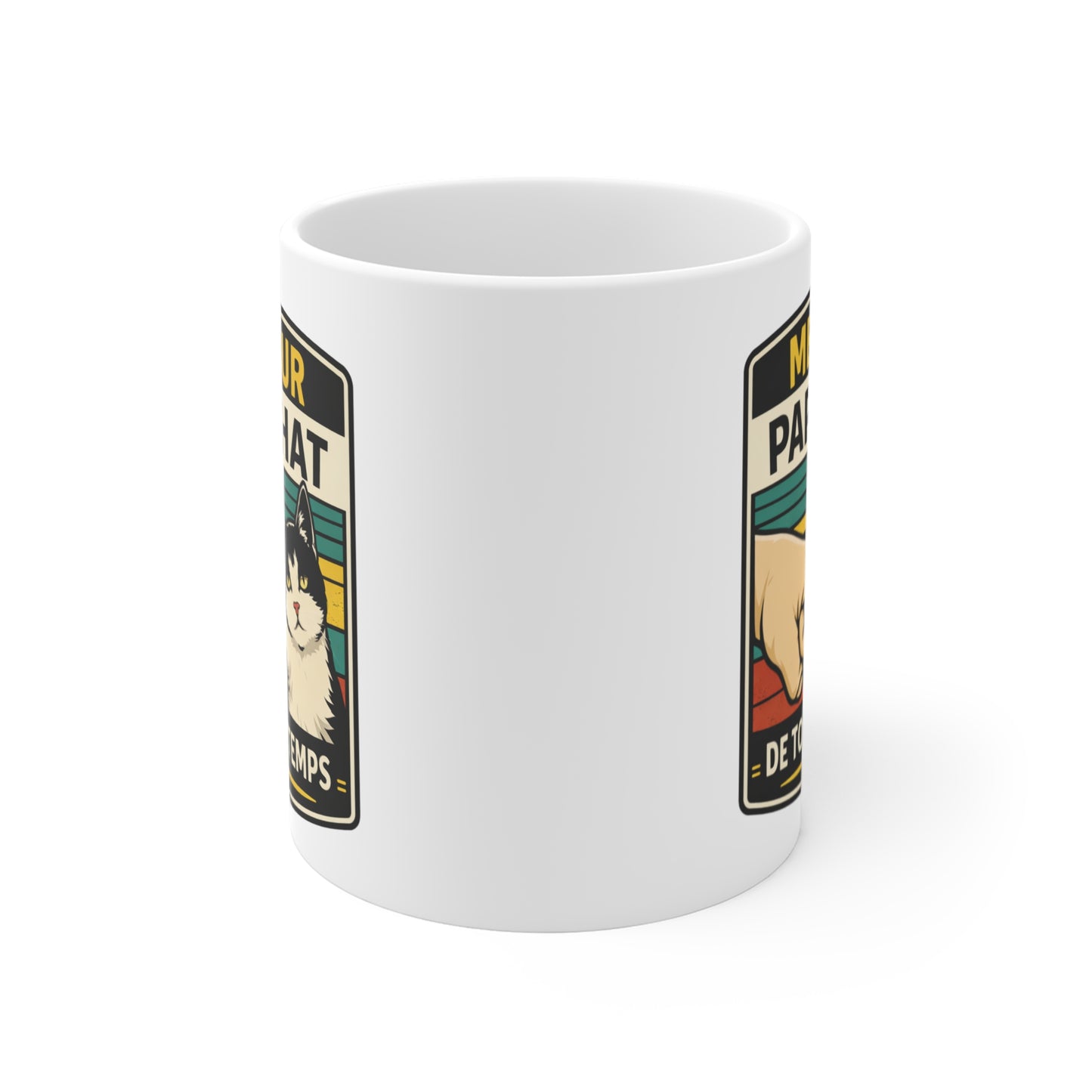 Mug Papa Chat – Meilleur Papa Chat de Tous Les Temps – Tasse Cadeau Homme Amoureux des Chats – Style Vintage 325 ml