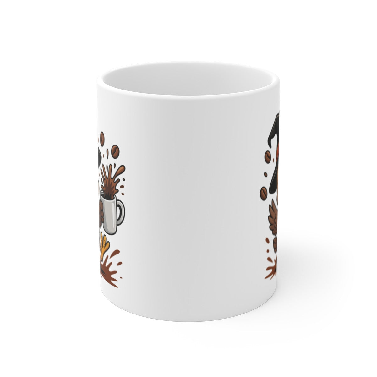 Mug Poulet Sorcier Café – Tasse Céramique 325ml – Illustration Animalière Drôle Halloween