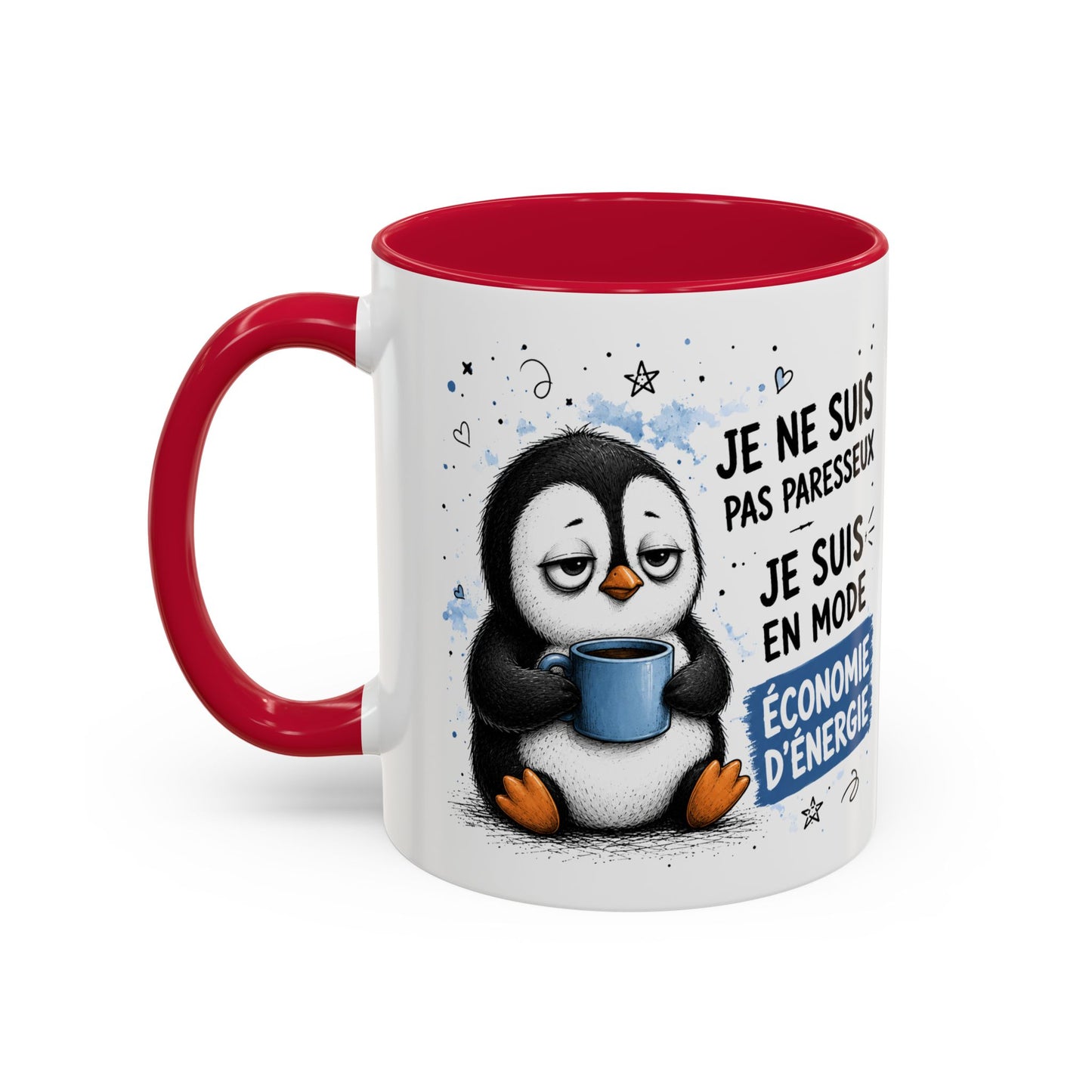 Tasse Pingouin Drôle Homme Femme – Mug Je Ne Suis Pas Paresseux Je Suis en Mode Économie d'Énergie – Cadeau Humour Café 325 ml