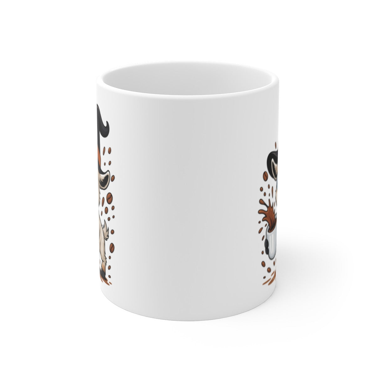 Mug Chèvre Sorcière Café – Tasse Céramique 325ml – Illustration Animalière Drôle Halloween