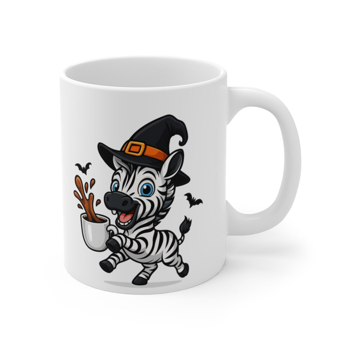 Mug Zèbre Sorcier Café – Tasse Céramique 325ml – Illustration Animalière Drôle Halloween
