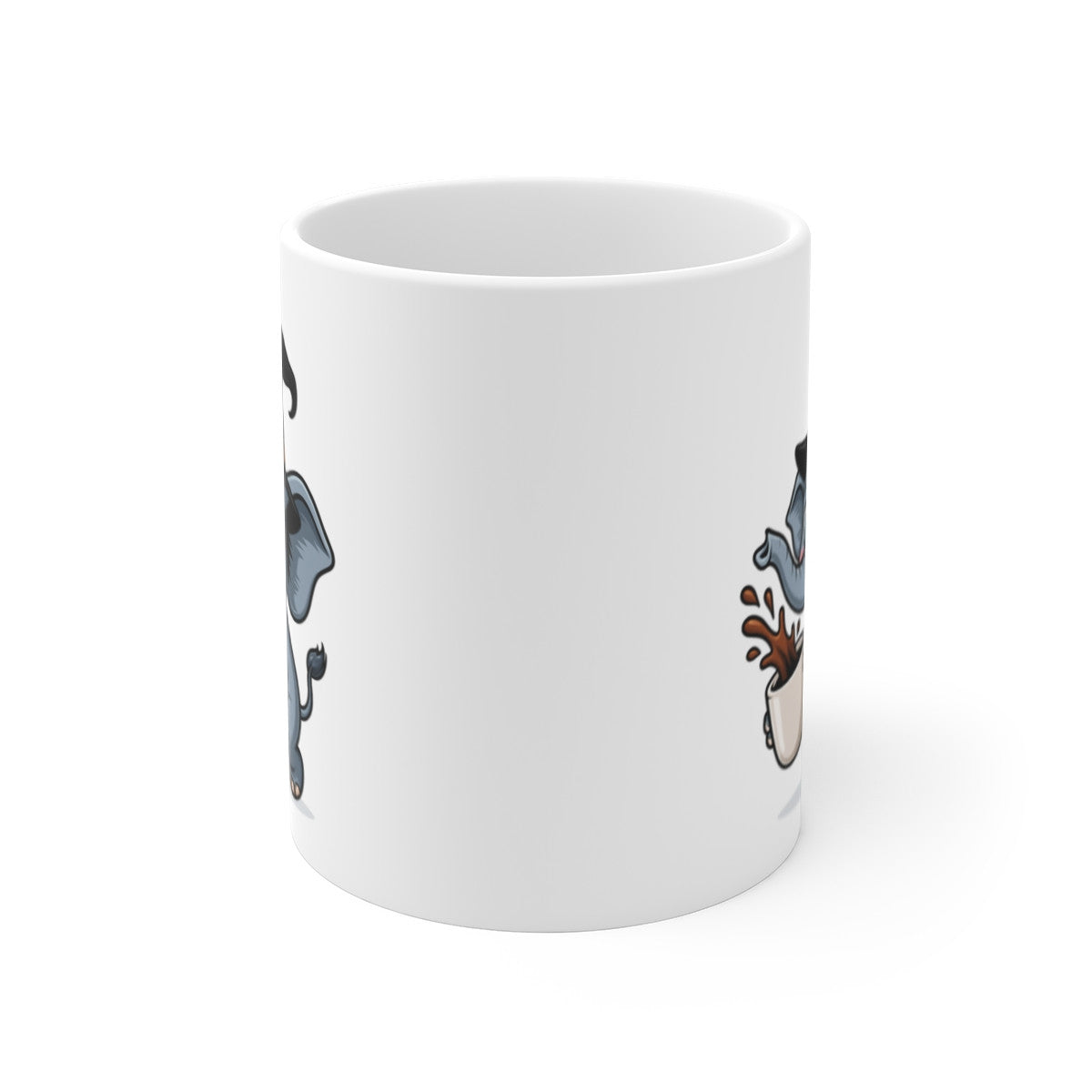 Mug Éléphant Sorcier Café – Tasse Céramique 325ml – Illustration Animalière Drôle Halloween