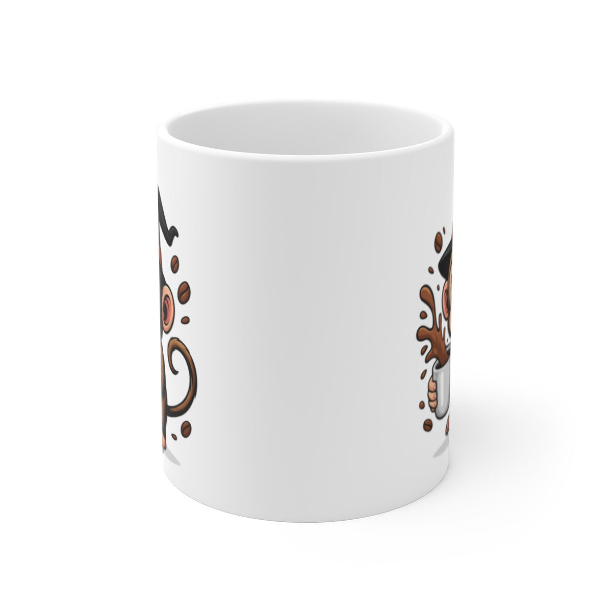 Tasse Céramique Singe Sorcier Café – Mug Halloween Drôle Animaux – Illustration Fantaisie
