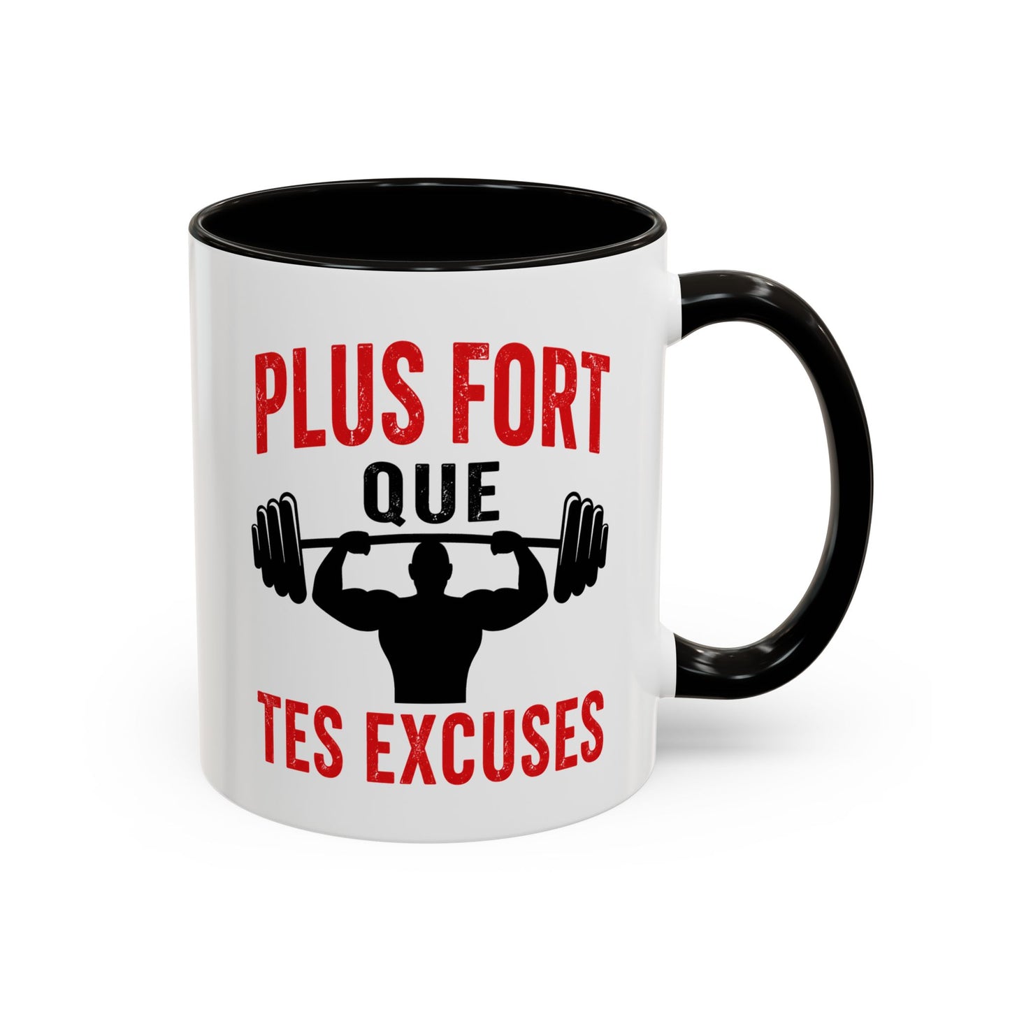 Mug Musculation Fitness – Tasse Sportive Bodybuilding – Cadeau Original Homme et Femme, Motivation Entraînement Noir Bleu Rouge