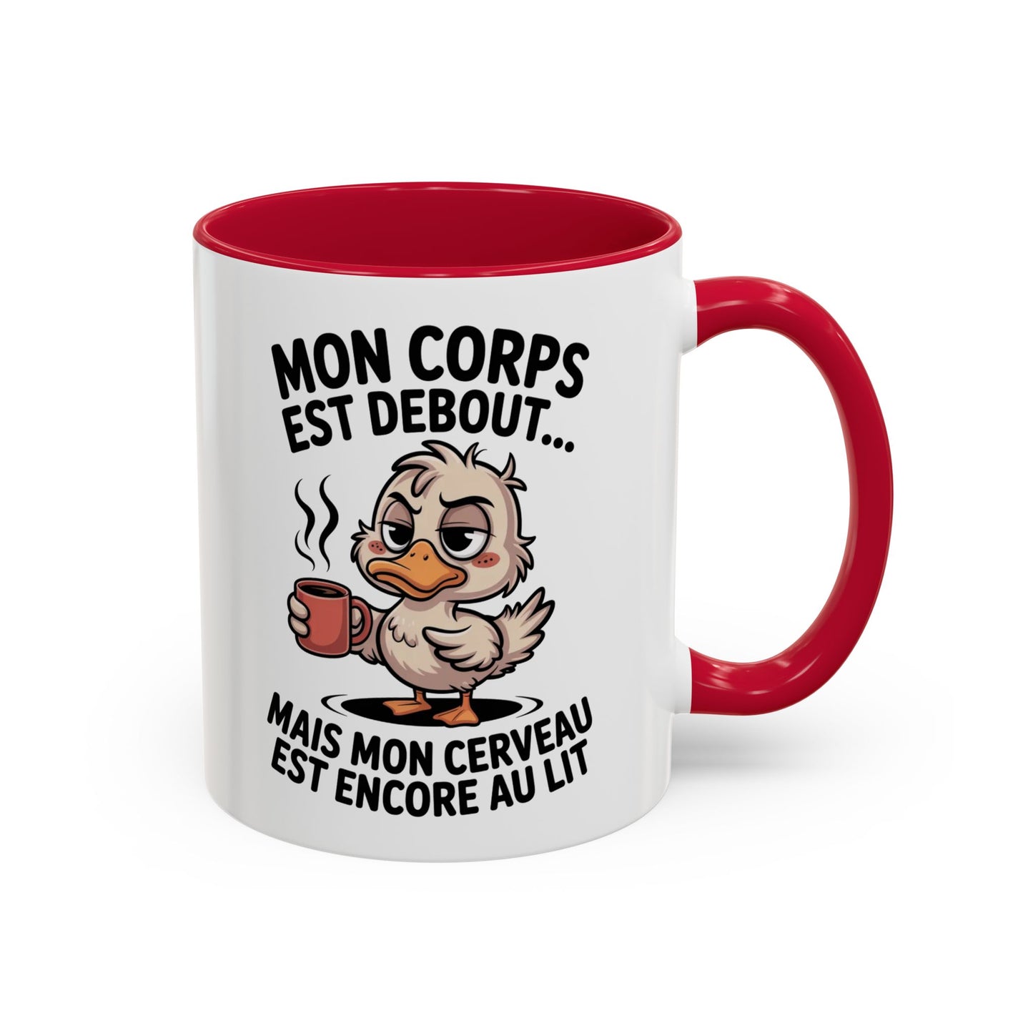 Tasse Canard Humour Café 325ml – Mug Céramique Fatigue Réveil Matin Cadeau Original Drôle