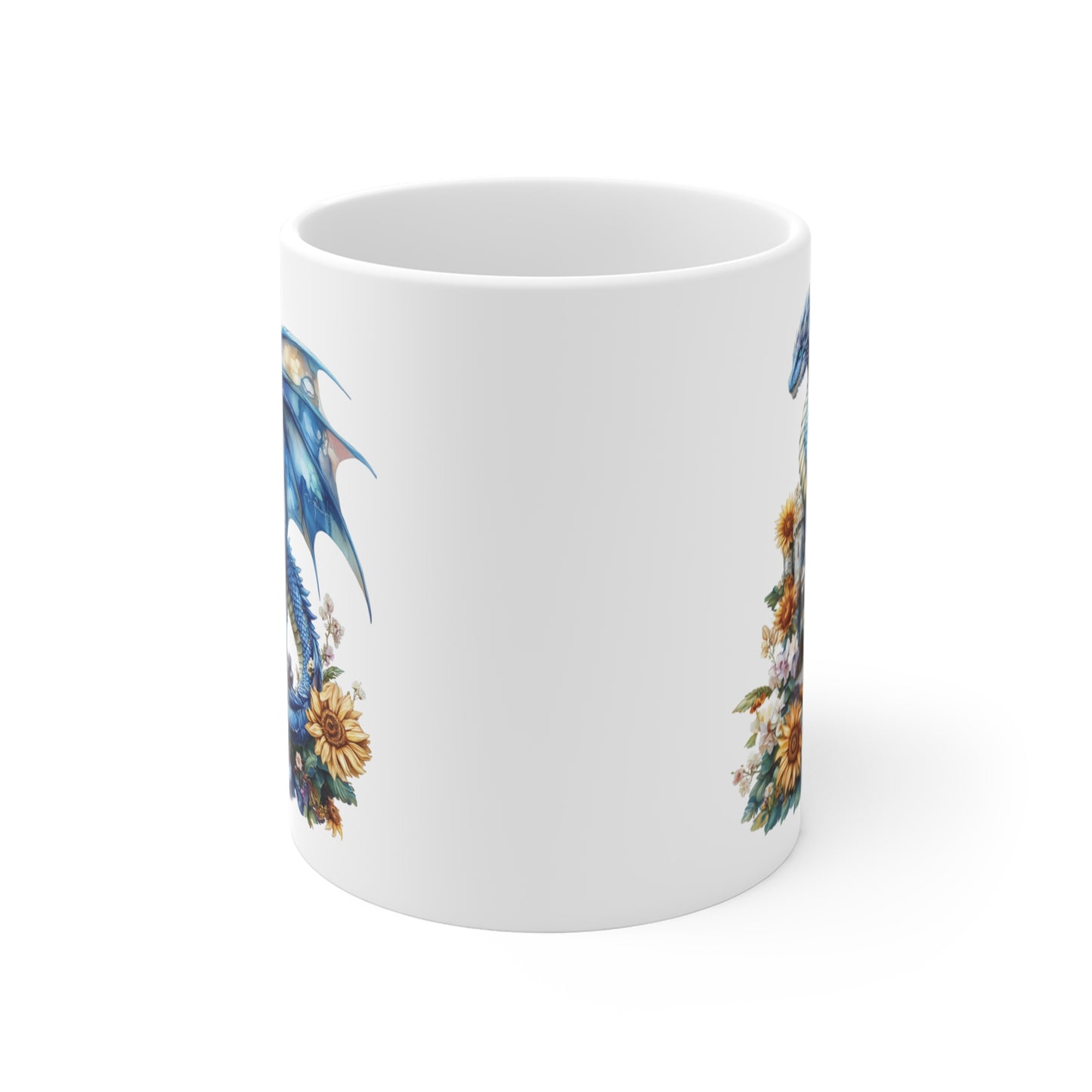 Mug Dragon Bleu et Château – Tasse Fantasy Médiévale et Féerique – Cadeau Magique Céramique 325ml