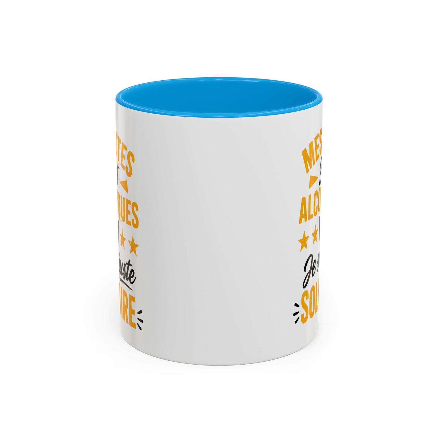 Mug Humour Apéro – Mes Potes Sont Alcooliques Moi Je Suis Juste Solidaire – Tasse Drôle Cadeau Original Fun Céramique 325ml