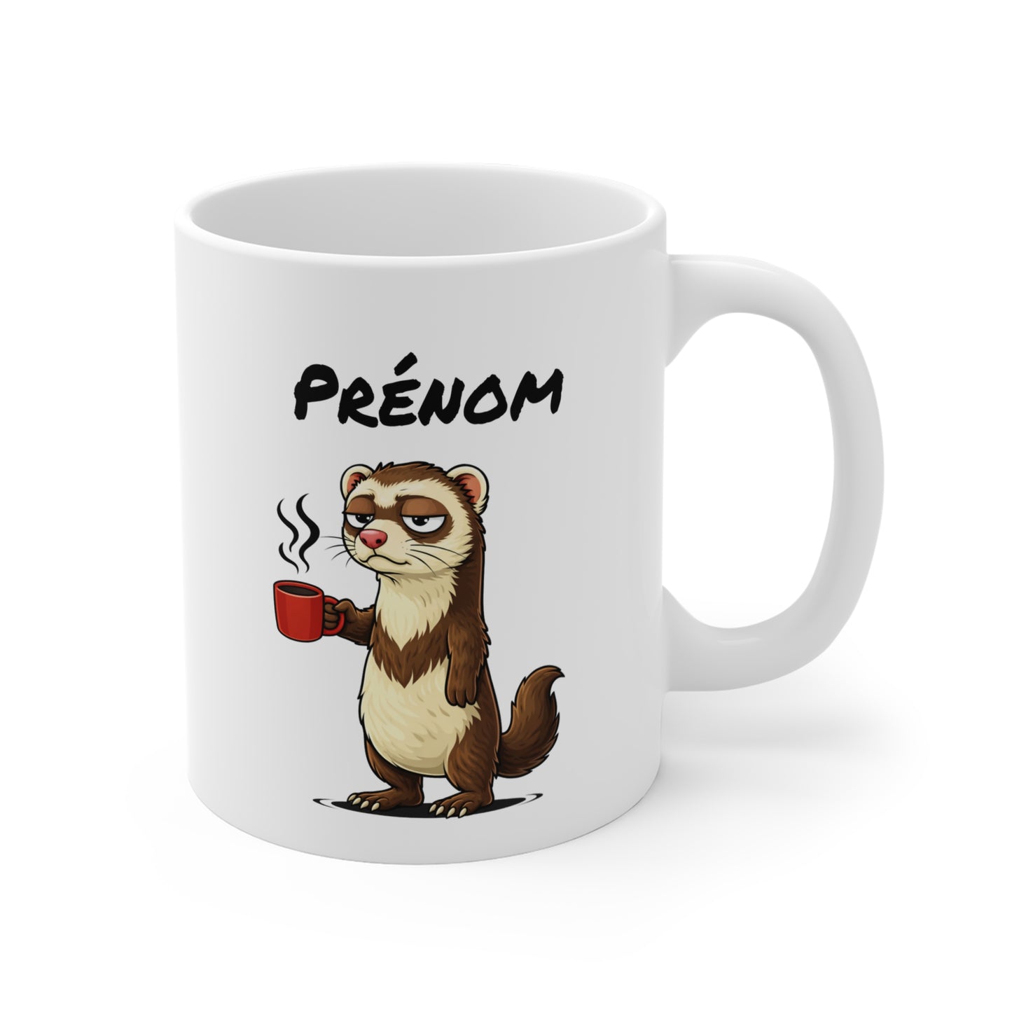 Mug Furet Personnalisable 325ml – Tasse Café Humour Fatigue Matin Drôle Cadeau Original