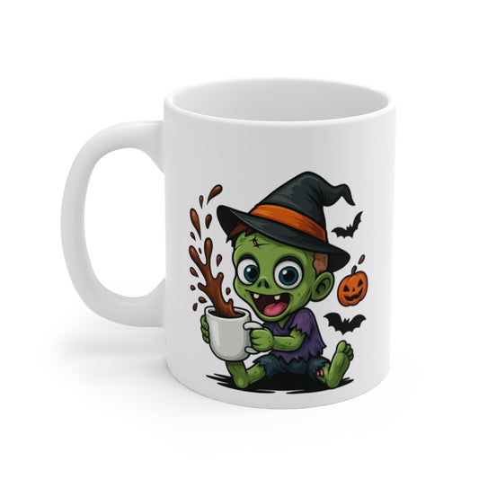 Mug Céramique Zombie Enfant Sorcier Halloween – Tasse Citrouilles Mignonne 325ml – Cadeau Original Café