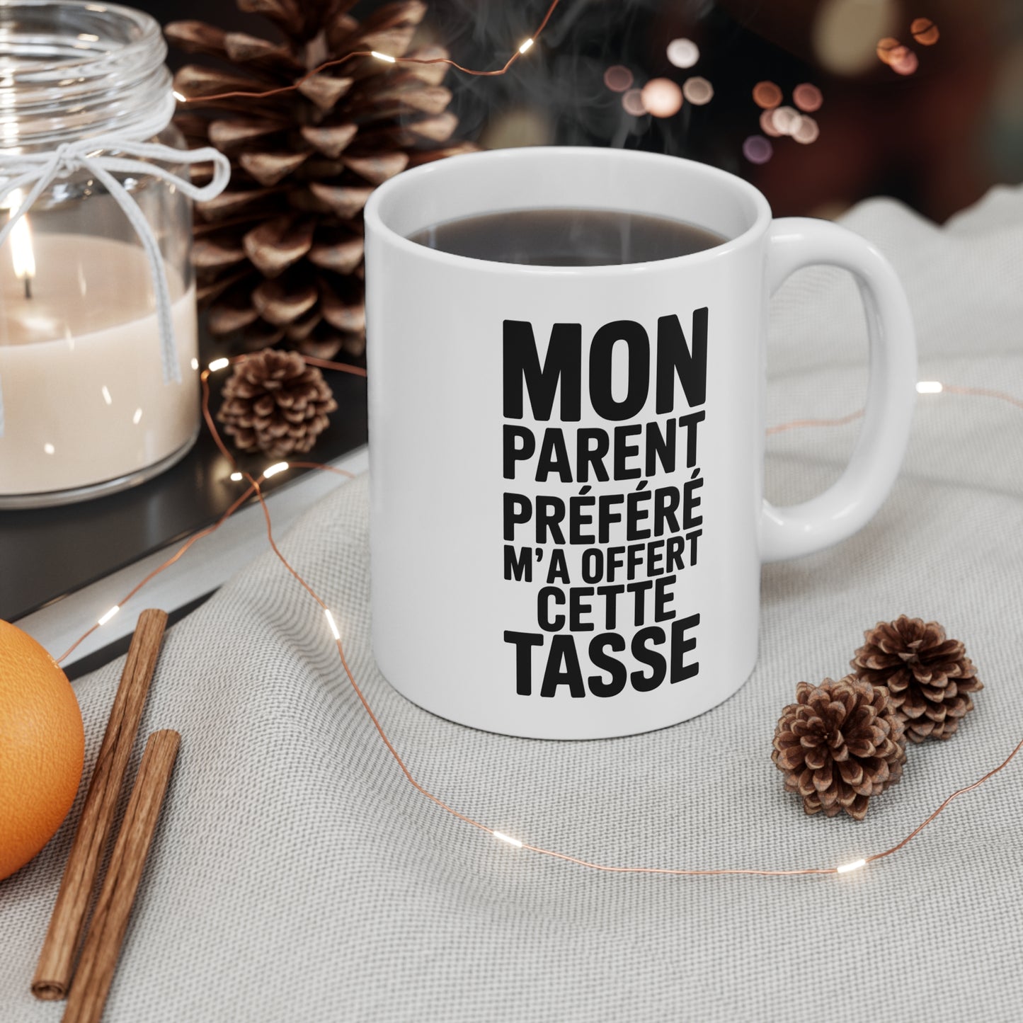 Tasse Céramique 325ml “Mon Parent Préféré” – Mug Cadeau Humour Famille