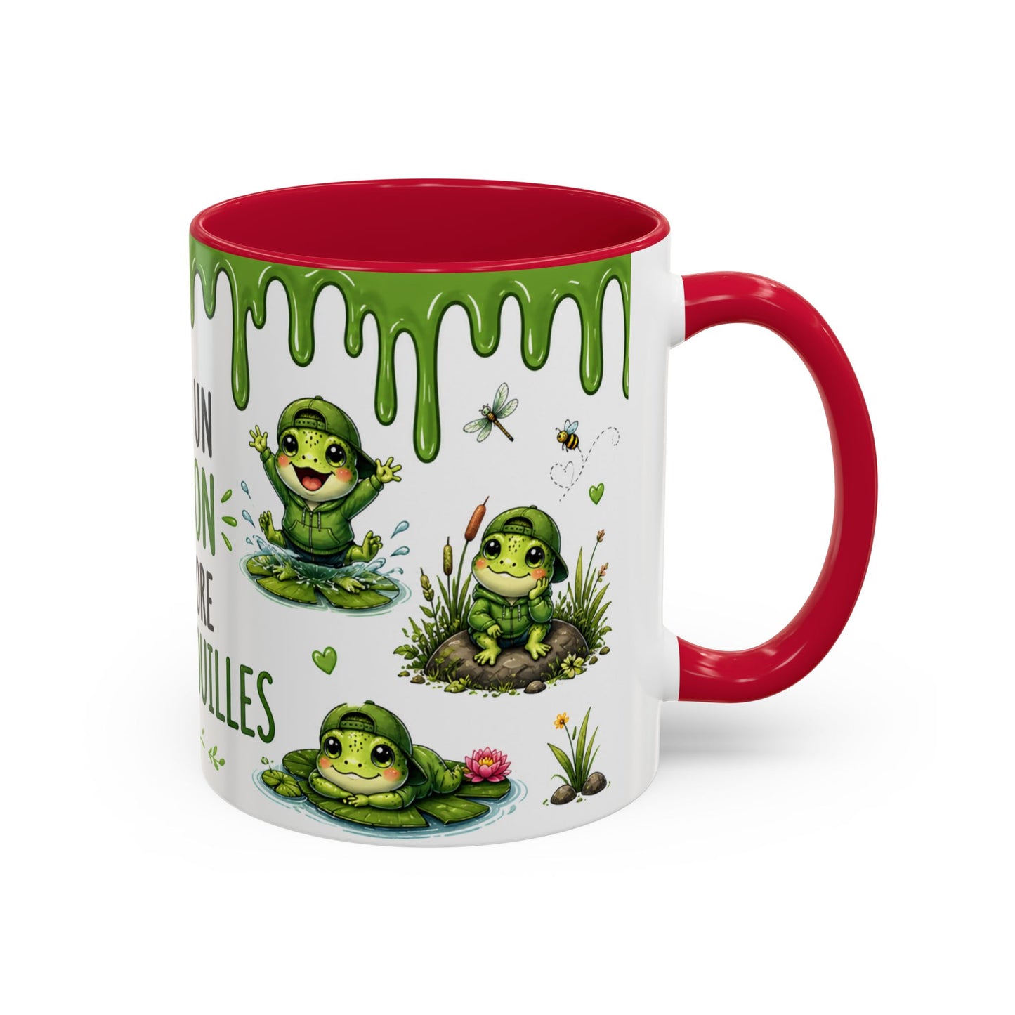 Tasse Humour Grenouille Garçon – Mug Juste Un Garçon Qui Adore Les Grenouilles – Design Kawaii Vert – Céramique 325ml