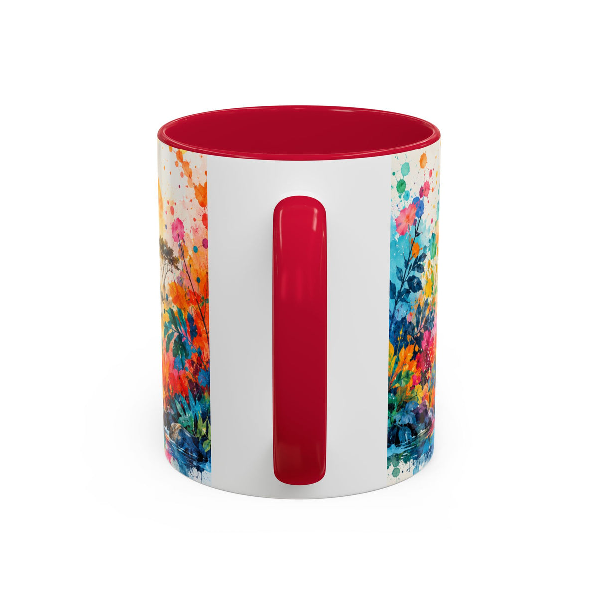 Mug Famille d’Éléphants Colorés – Tasse Style Aquarelle Afrique Savane – Cadeau Original Amoureux des Animaux