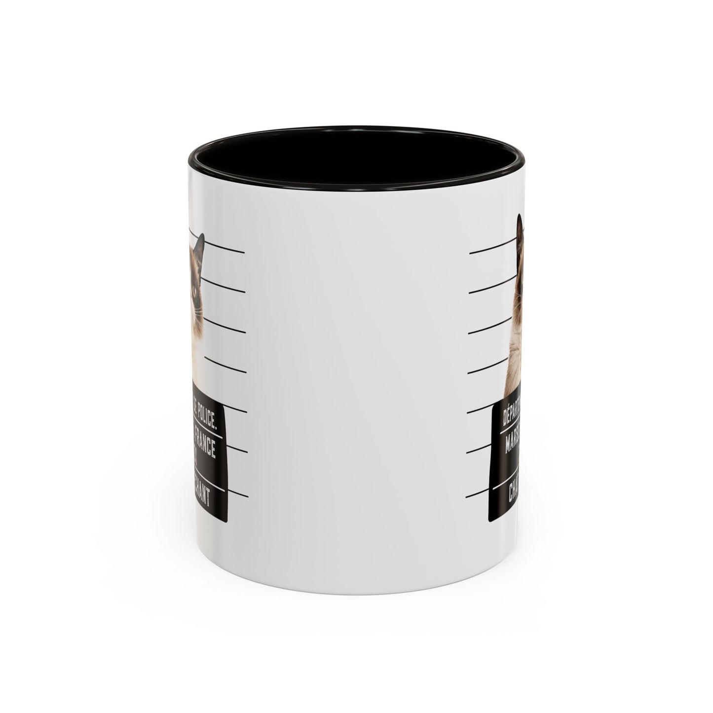 Tasse Chat Méchant Homme et Femme – Mug Chat Drôle Style Mugshot Police – Cadeau Original pour Amoureux des Chats – Céramique 325 ml