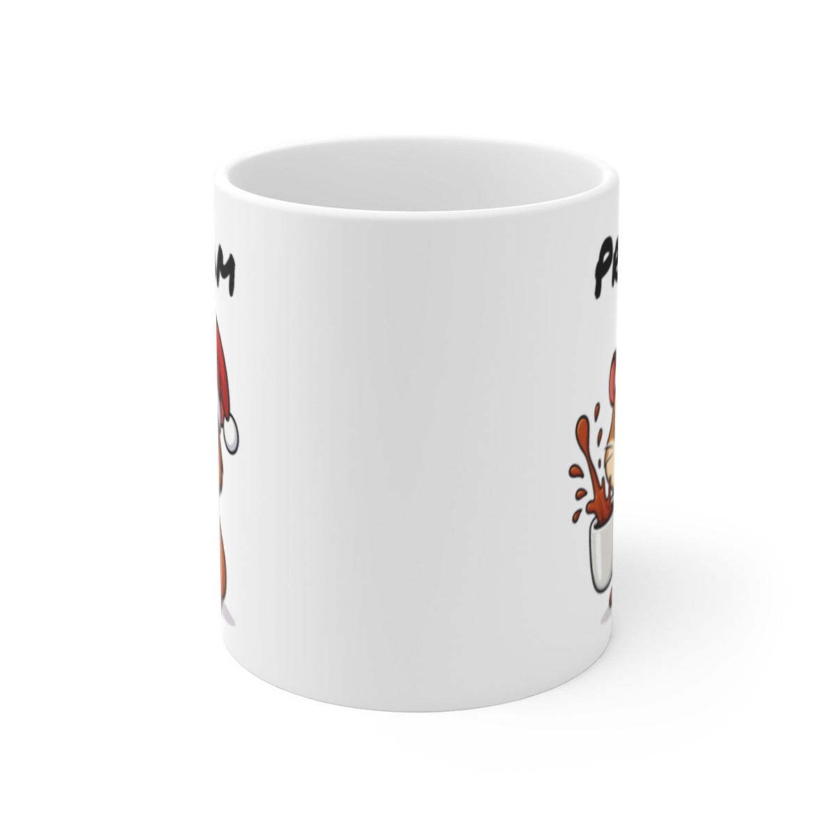 Tasse Personnalisable Hamster Noël – Mug Prénom Céramique 325ml – Cadeau Fêtes Mignon