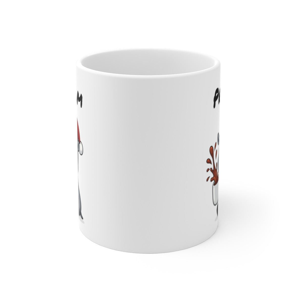 Tasse Personnalisable Bébé Rhinocéros Noël – Mug Prénom Céramique 325ml – Cadeau Fêtes