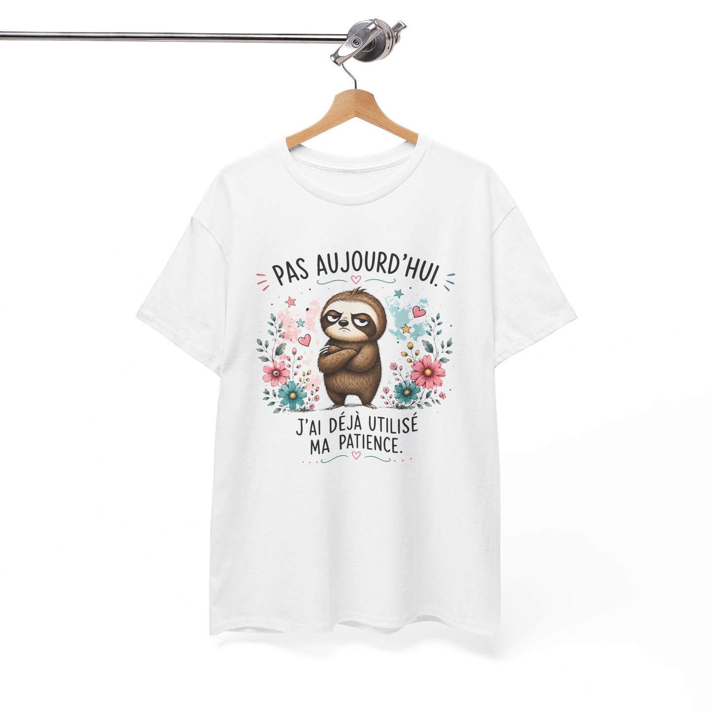 Tee-Shirt Humour Homme et Femme – Paresseux Drôle Blasé – Idée Cadeau Original Animal Mignon Patience Anniversaire