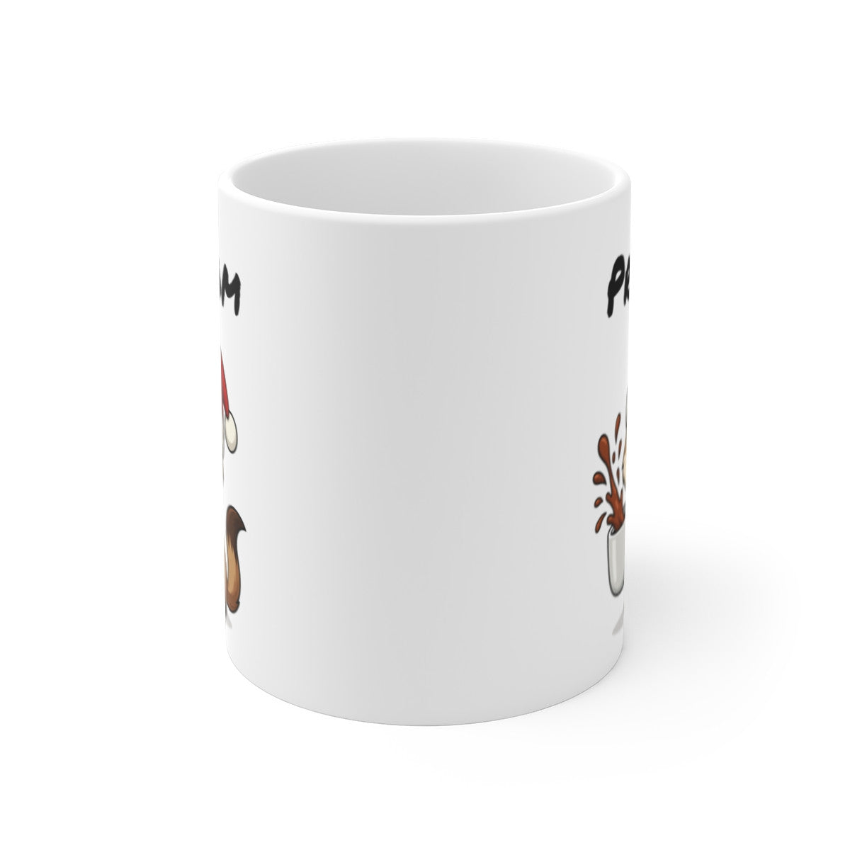 Tasse Personnalisable Furet Noël – Mug Prénom Céramique 325ml – Cadeau Fêtes Mignon Original