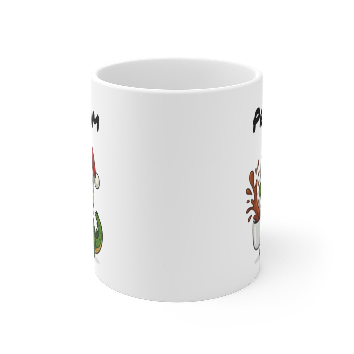 Tasse Personnalisable Crocodile de Noël – Mug Prénom Céramique 325ml – Cadeau Fêtes Original