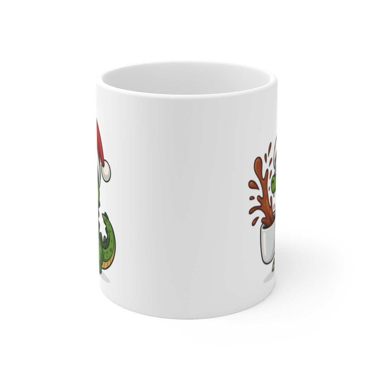 Mug Crocodile de Noël – Tasse Céramique 325ml – Cadeau Fêtes Original –
