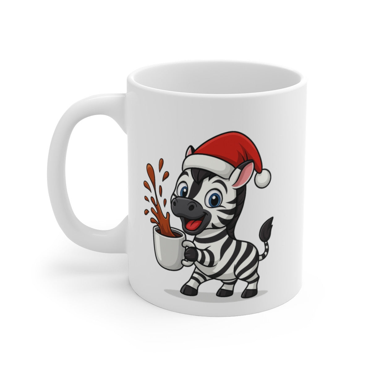 Mug Céramique 325 ml Zèbre Noël – Tasse Festive Micro-ondes & Lave-vaisselle – Cadeau Animal Mignon
