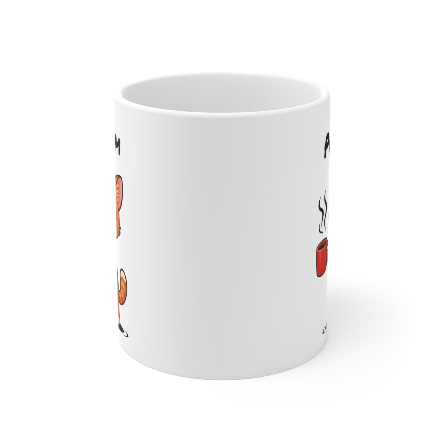 Mug Chat Fatigué Personnalisable 325ml – Tasse Café Humoristique Prénom Cadeau Original