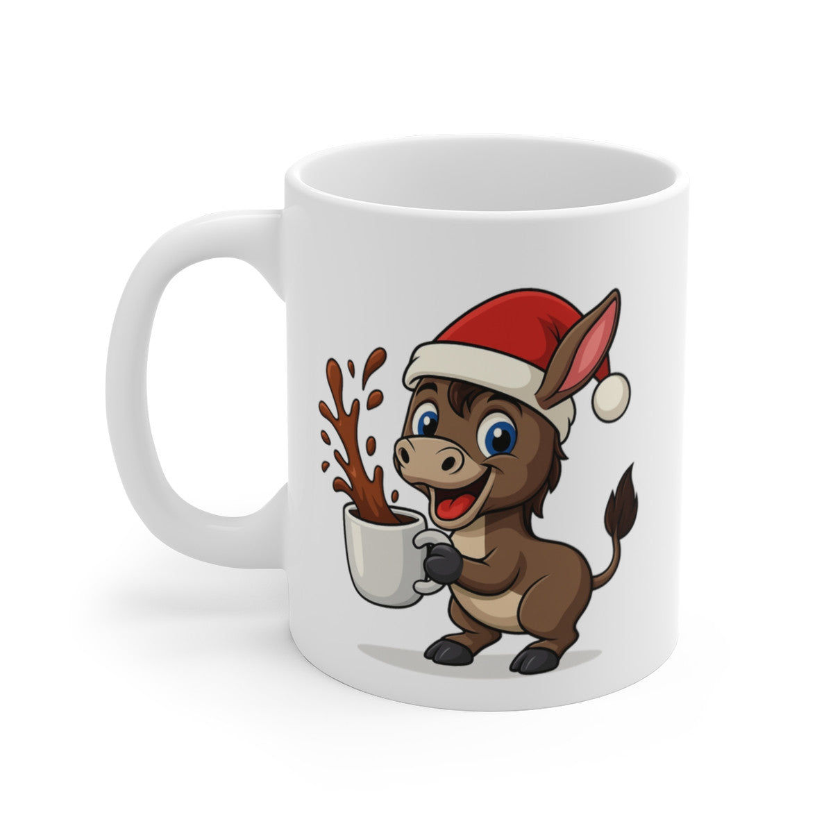 Mug Céramique 325 ml Âne Noël – Tasse Festive Micro-ondes & Lave-vaisselle – Cadeau Animal Mignon