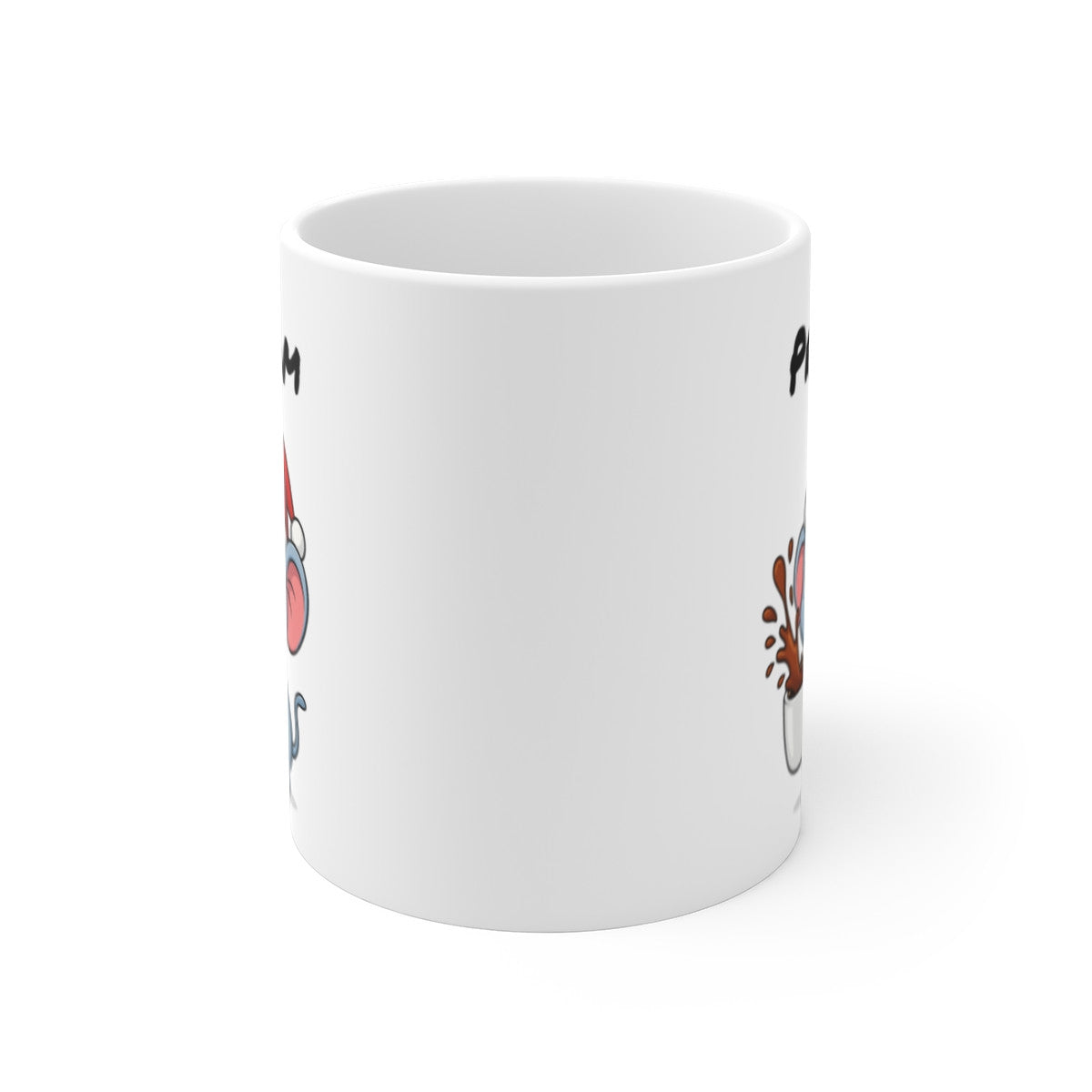 Tasse Personnalisable Éléphant Noël – Mug Prénom Aquarelle – Cadeau Animal Mignon Fêtes 325 ml
