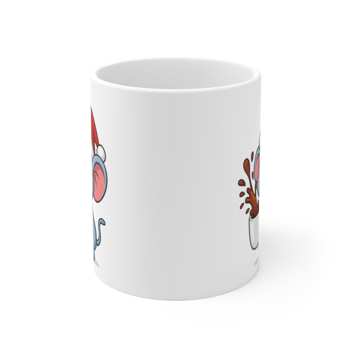 Mug Céramique 325 ml Éléphant Noël – Tasse Festive Micro-ondes & Lave-vaisselle – Cadeau Animal Mignon