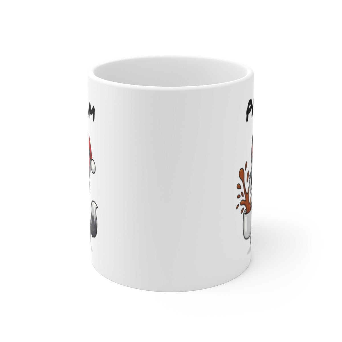 Tasse Personnalisable Loup Noël – Mug Prénom Aquarelle – Cadeau Animal Mignon Fêtes 325 ml