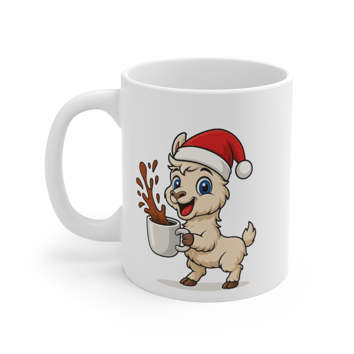 Mug Céramique 325 ml Lama Noël – Tasse Festive Micro-ondes & Lave-vaisselle – Cadeau Animal Mignon
