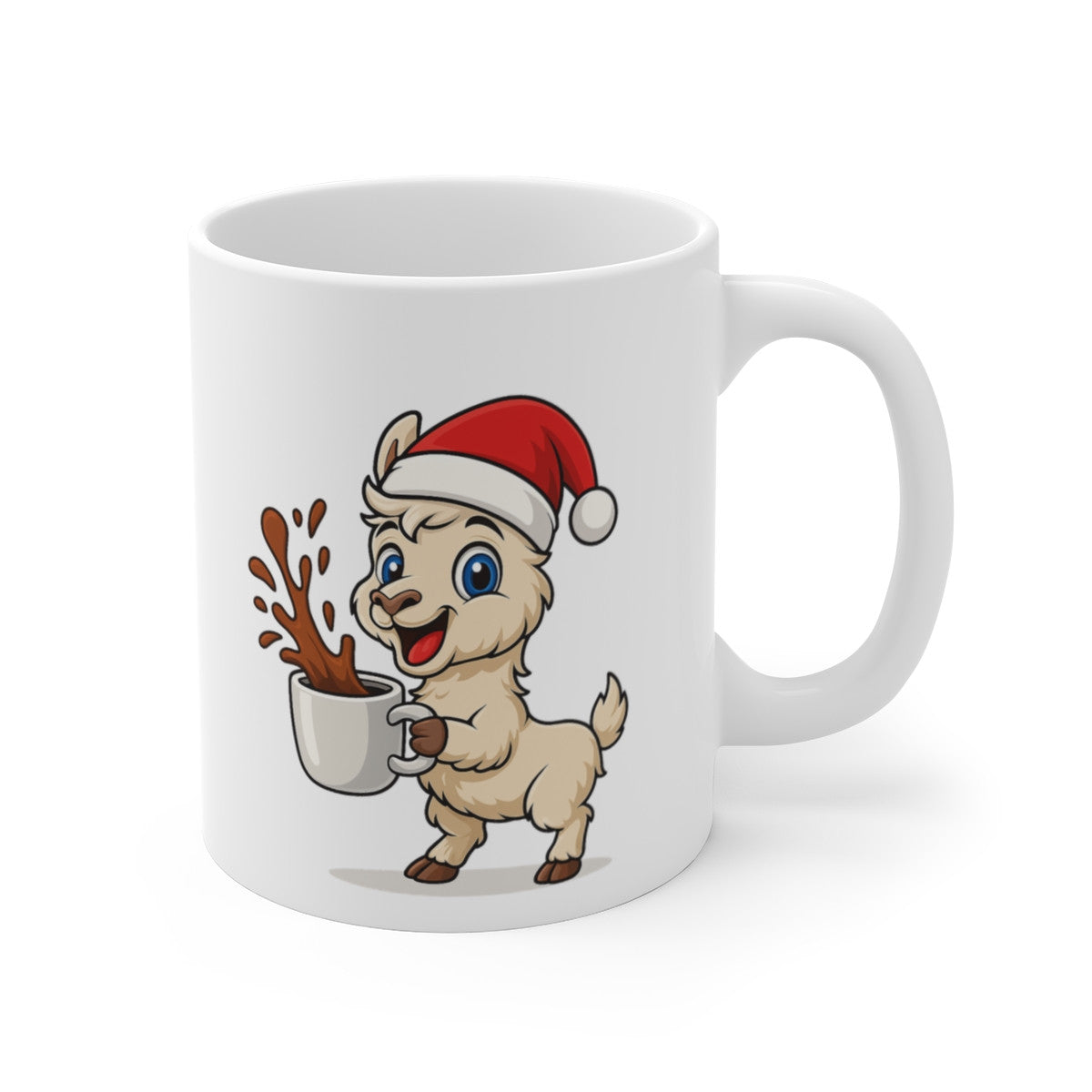 Mug Céramique 325 ml Lama Noël – Tasse Festive Micro-ondes & Lave-vaisselle – Cadeau Animal Mignon