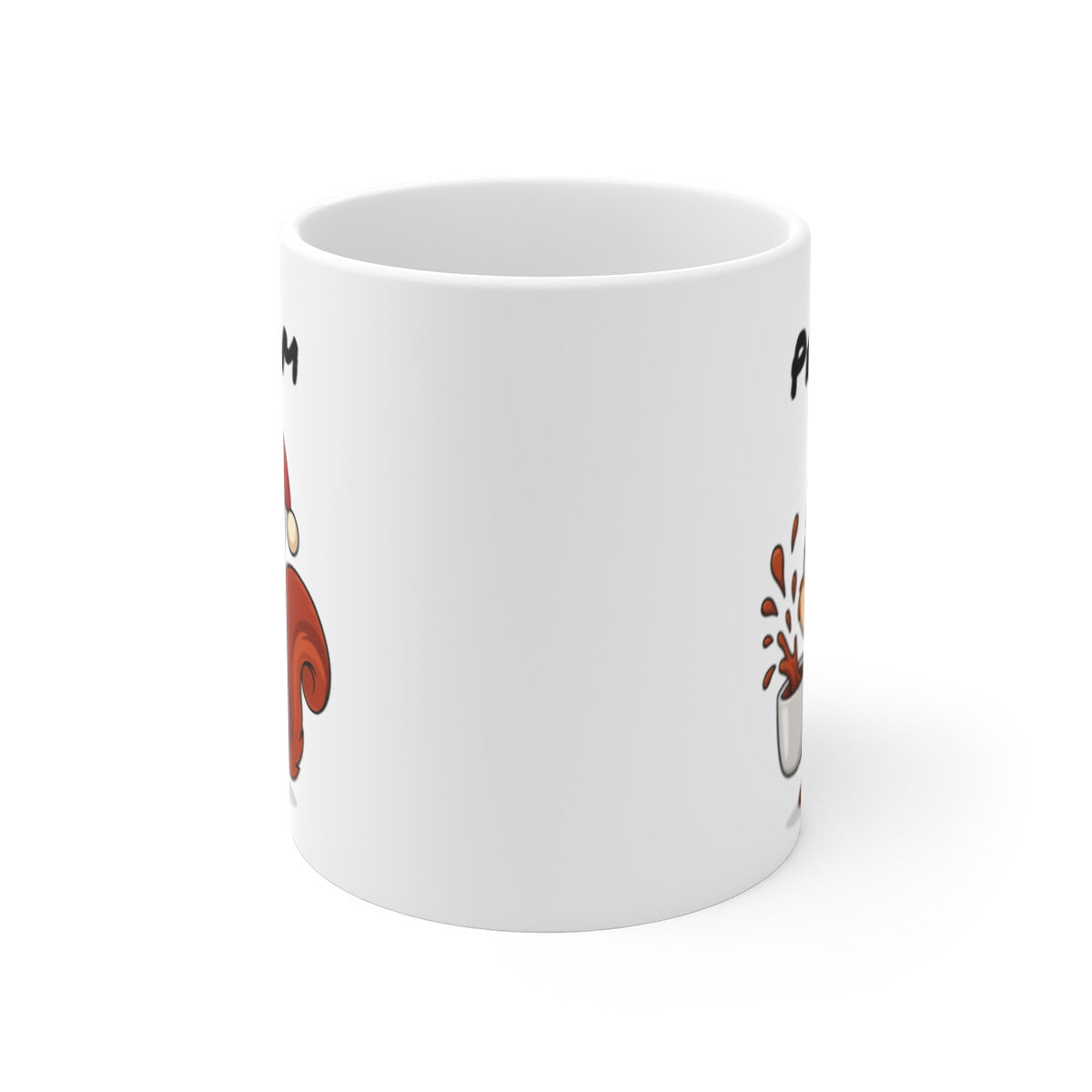 Tasse Personnalisable Écureuil Noël – Mug Prénom Aquarelle – Cadeau Animal Mignon Fêtes 325 ml