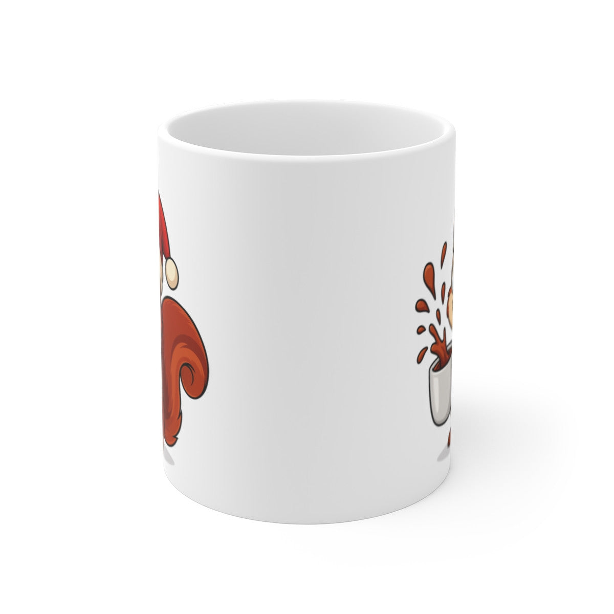 Mug Céramique 325 ml Écureuil Noël – Tasse Festive Micro-ondes & Lave-vaisselle – Cadeau Animal Mignon