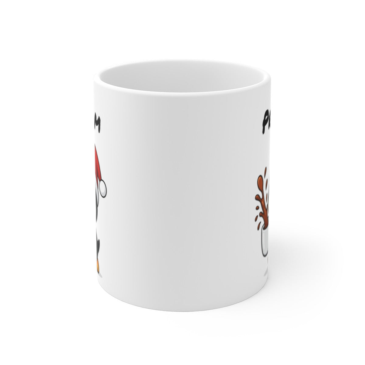 Tasse Personnalisable Pingouin Noël – Mug Prénom Aquarelle – Cadeau Animal Mignon Fêtes 325 ml