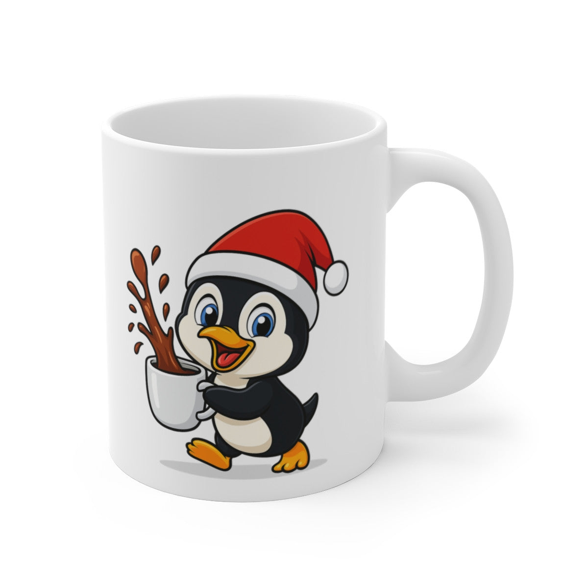 Mug Céramique 325 ml Pingouin Noël – Tasse Festive Micro-ondes & Lave-vaisselle – Cadeau Animal Mignon