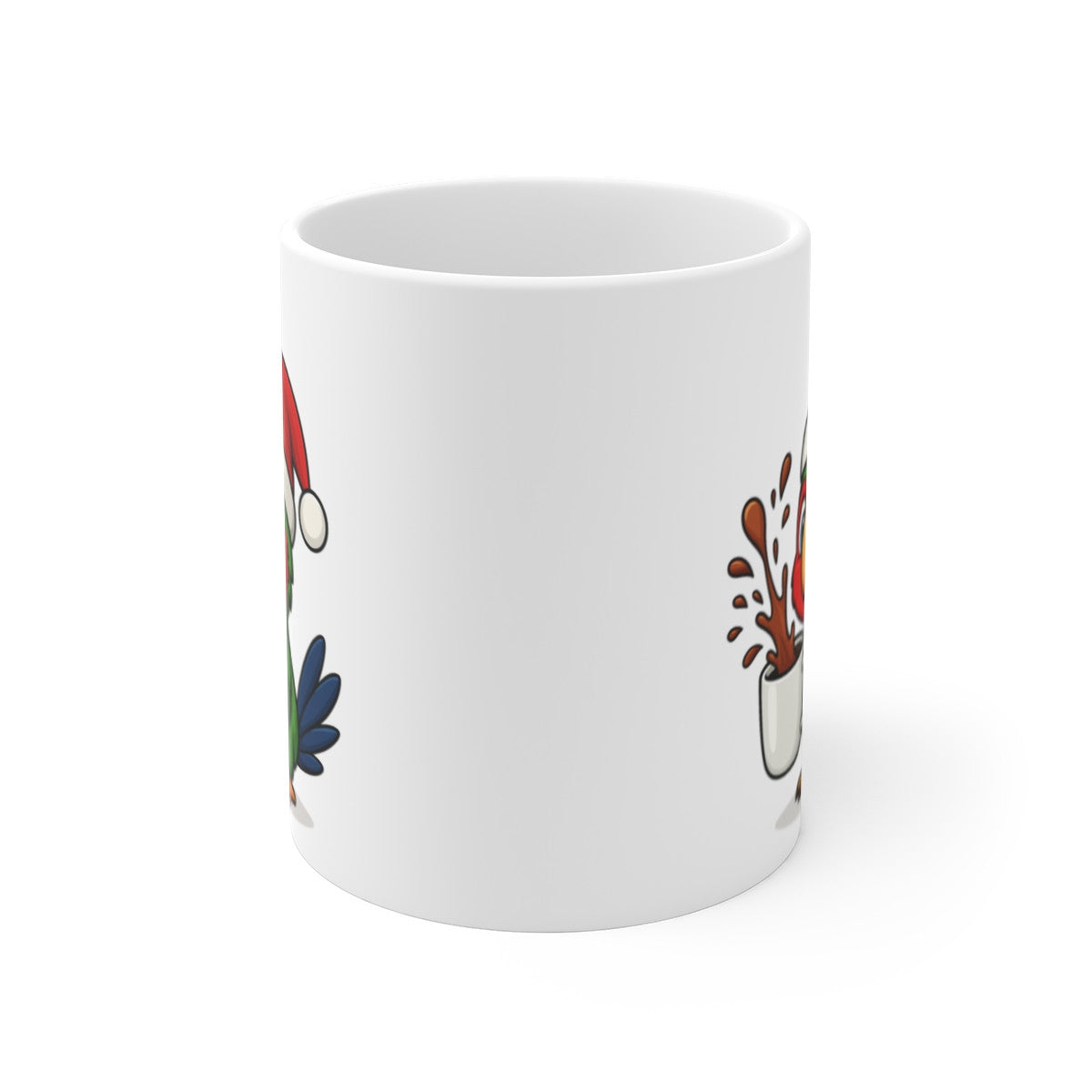 Mug Céramique 325 ml Perroquet Noël – Tasse Festive Micro-ondes & Lave-vaisselle – Cadeau Animal Mignon