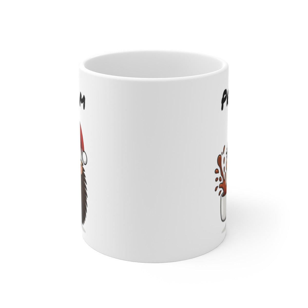 Tasse Personnalisable Hérisson Noël – Mug Prénom Aquarelle – Cadeau Animal Mignon Fêtes 325 ml