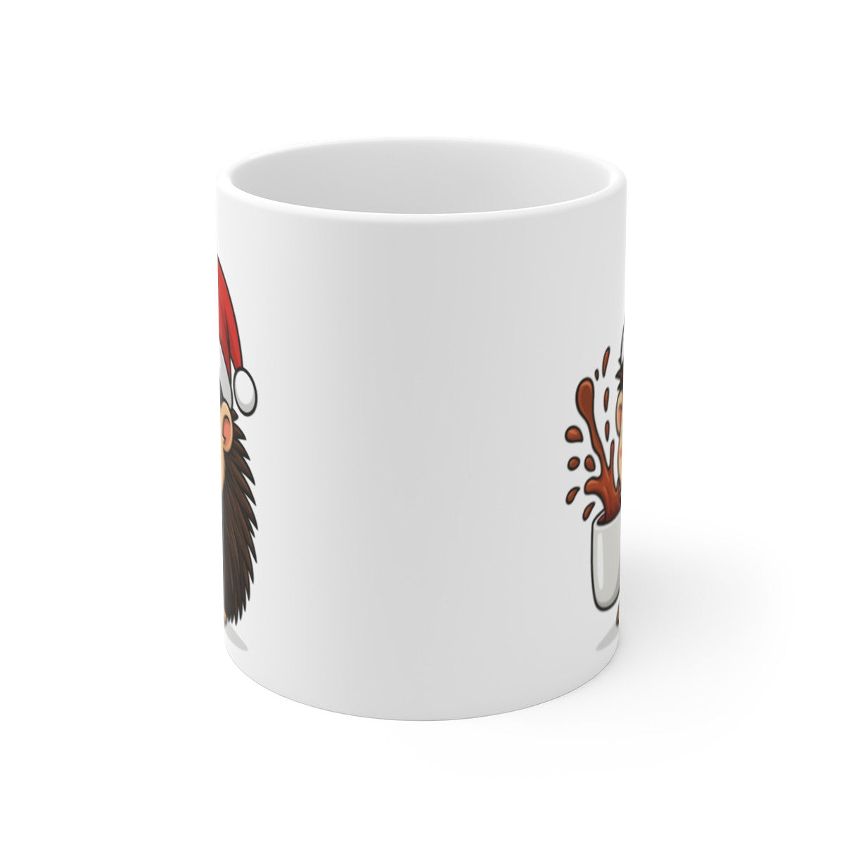 Mug Céramique 325 ml Hérisson Noël – Tasse Festive Micro-ondes & Lave-vaisselle – Cadeau Animal Mignon