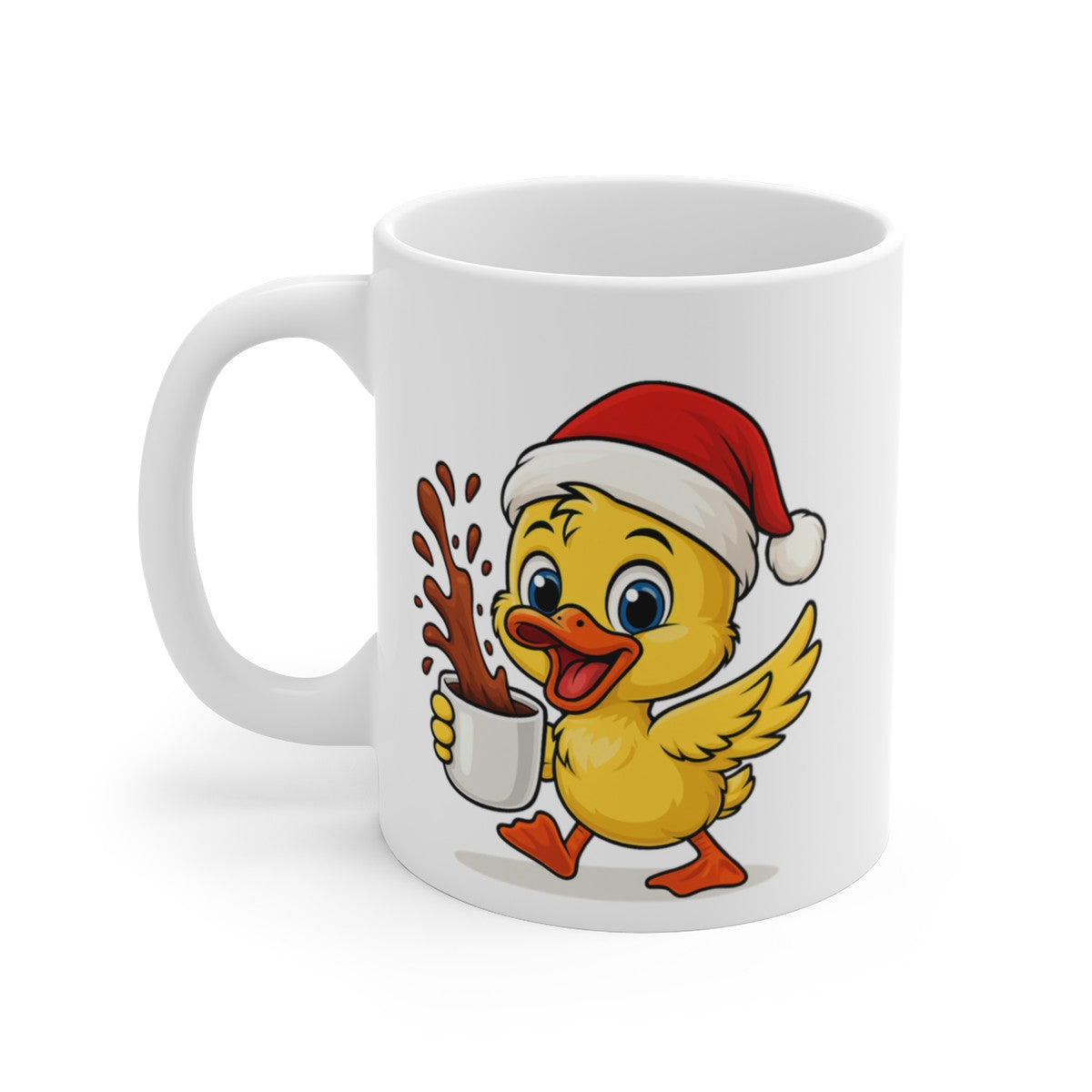 Mug Céramique 325 ml Caneton Noël – Tasse Festive Micro-ondes & Lave-vaisselle – Cadeau Animal Mignon