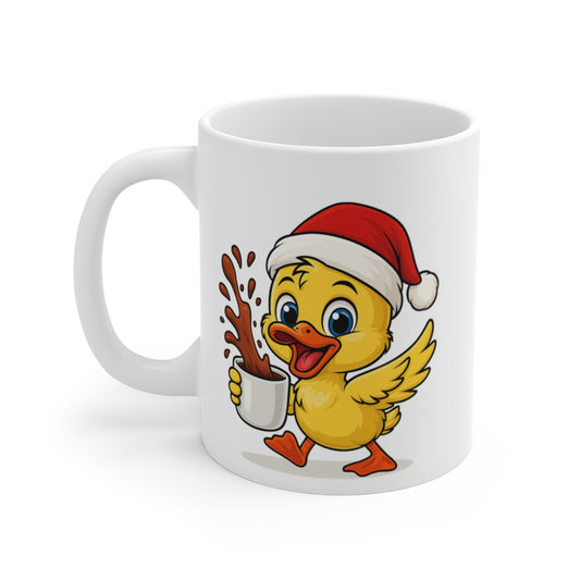 Mug Céramique 325 ml Caneton Noël – Tasse Festive Micro-ondes & Lave-vaisselle – Cadeau Animal Mignon
