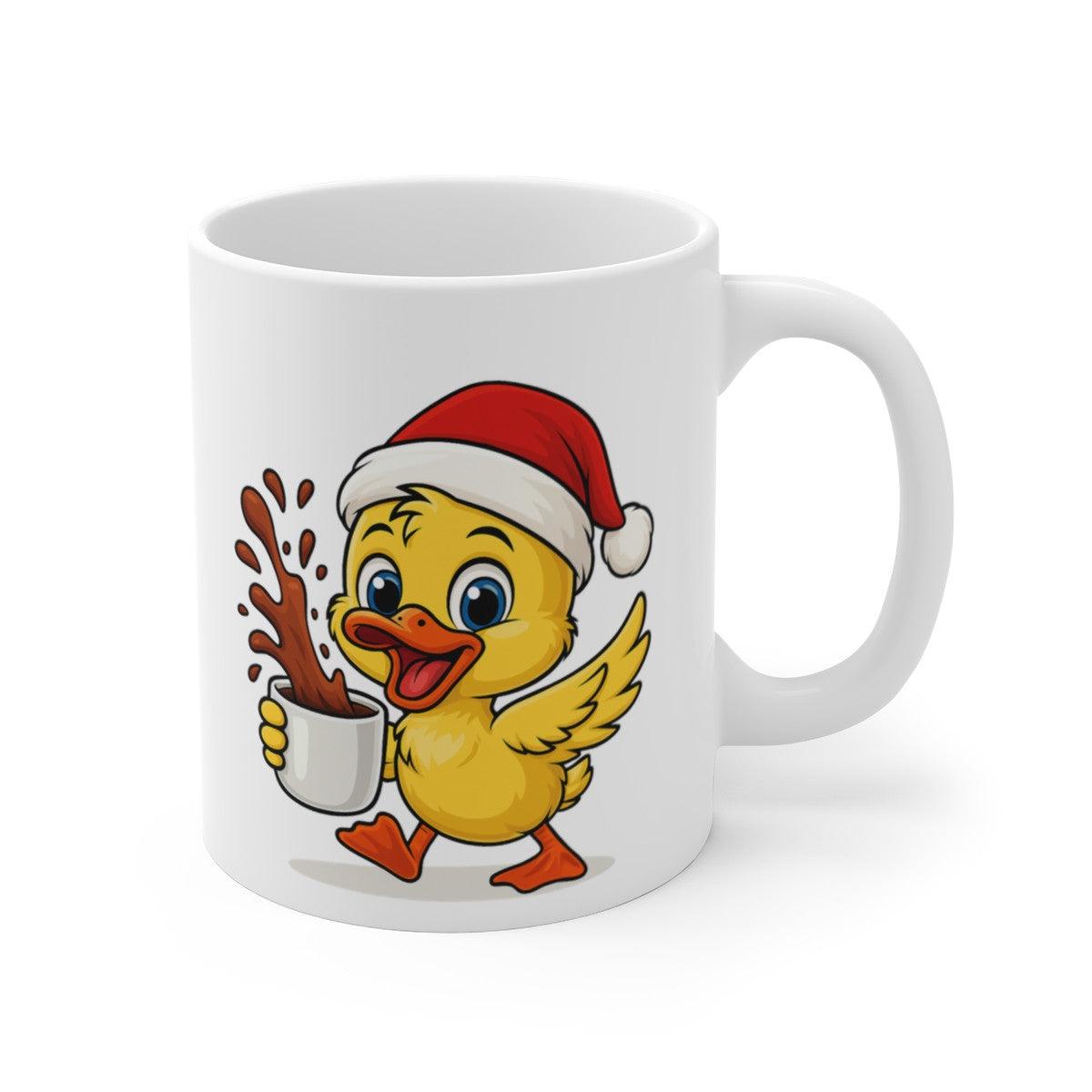 Mug Céramique 325 ml Caneton Noël – Tasse Festive Micro-ondes & Lave-vaisselle – Cadeau Animal Mignon