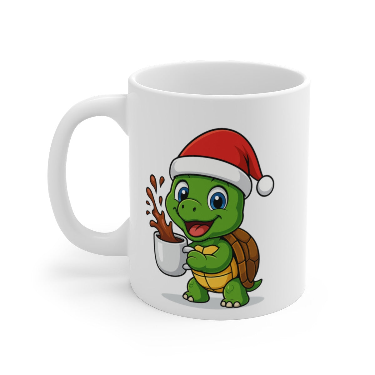 Mug Céramique 325 ml Tortue Noël – Tasse Festive Micro-ondes & Lave-vaisselle – Cadeau Animal Mignon