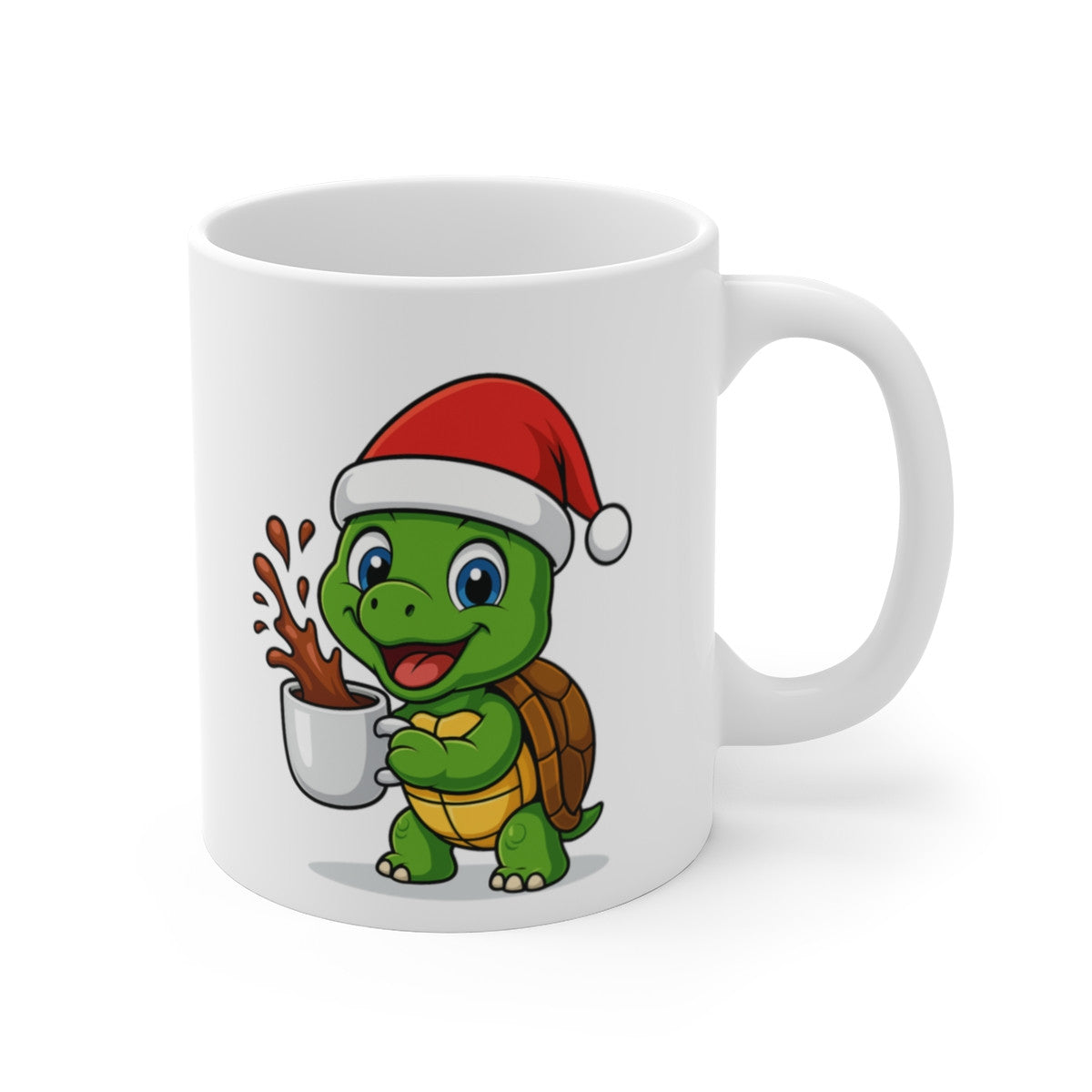 Mug Céramique 325 ml Tortue Noël – Tasse Festive Micro-ondes & Lave-vaisselle – Cadeau Animal Mignon