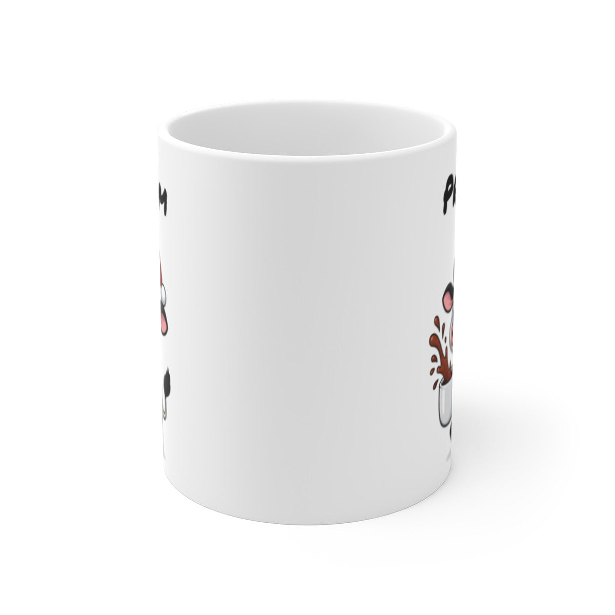 Tasse Personnalisable Vache Noël – Mug Prénom Aquarelle – Cadeau Animal Mignon Fêtes 325 ml
