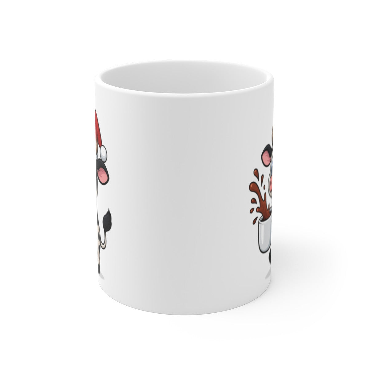 Mug Céramique 325 ml Vache Noël – Tasse Festive Micro-ondes & Lave-vaisselle – Cadeau Animal Mignon
