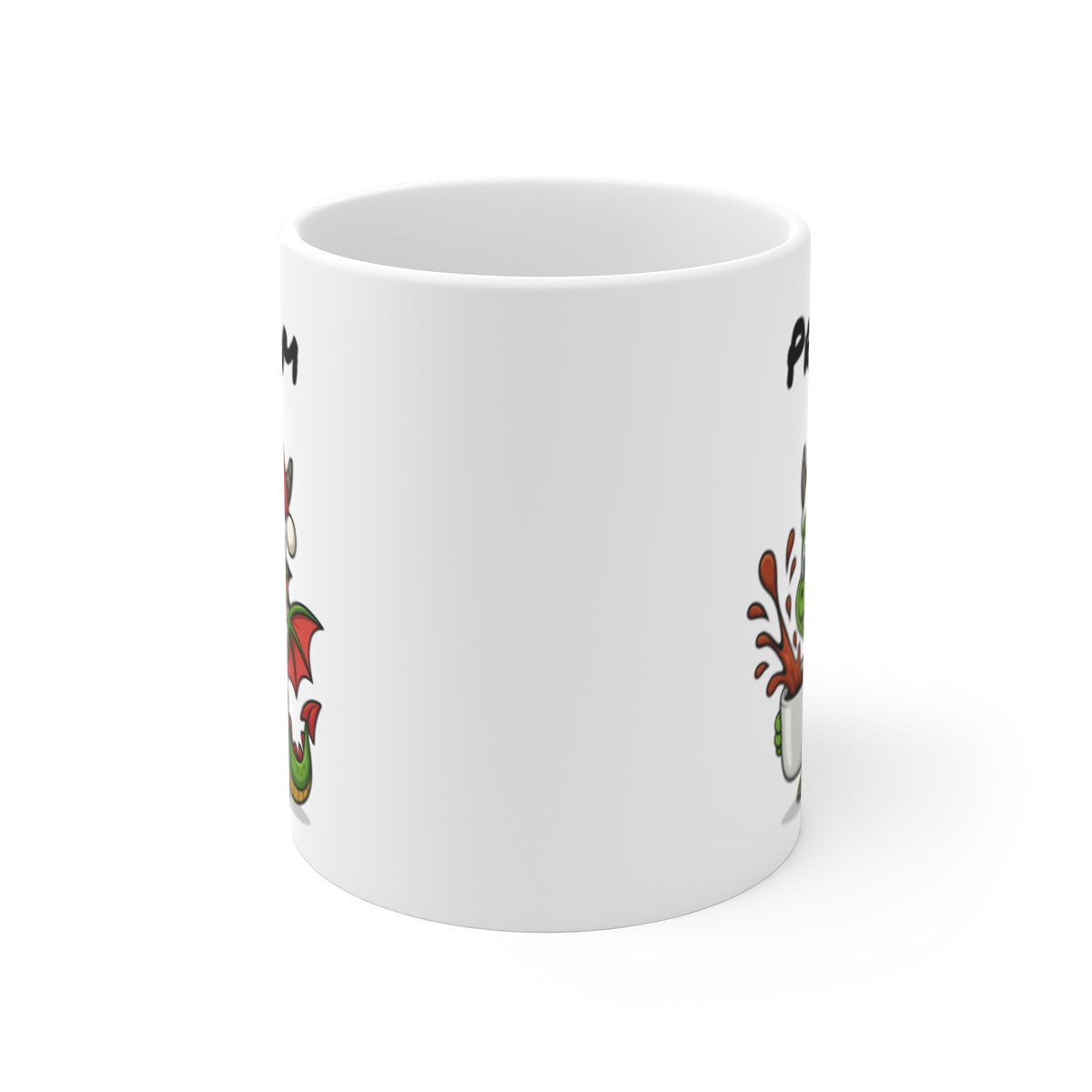 Tasse Personnalisable Dragon de Noël – Mug Prénom Aquarelle – Cadeau Fantaisie Fêtes 325 ml