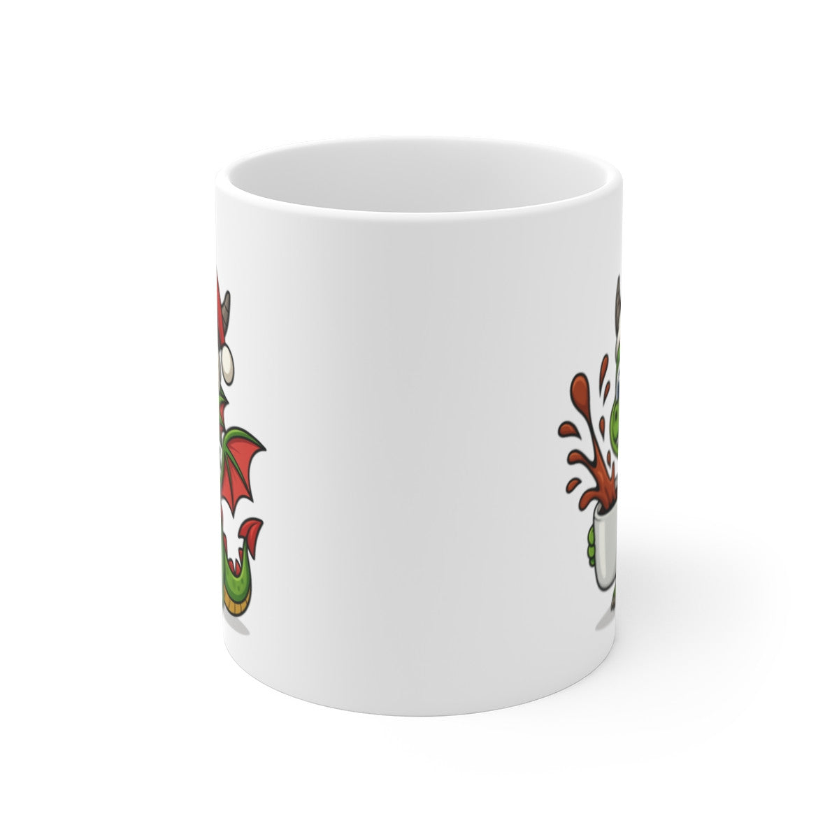 Mug Céramique 325 ml Dragon de Noël – Tasse Festive Fantaisie – Cadeau Original Fêtes – Micro-ondes & Lave-vaisselle