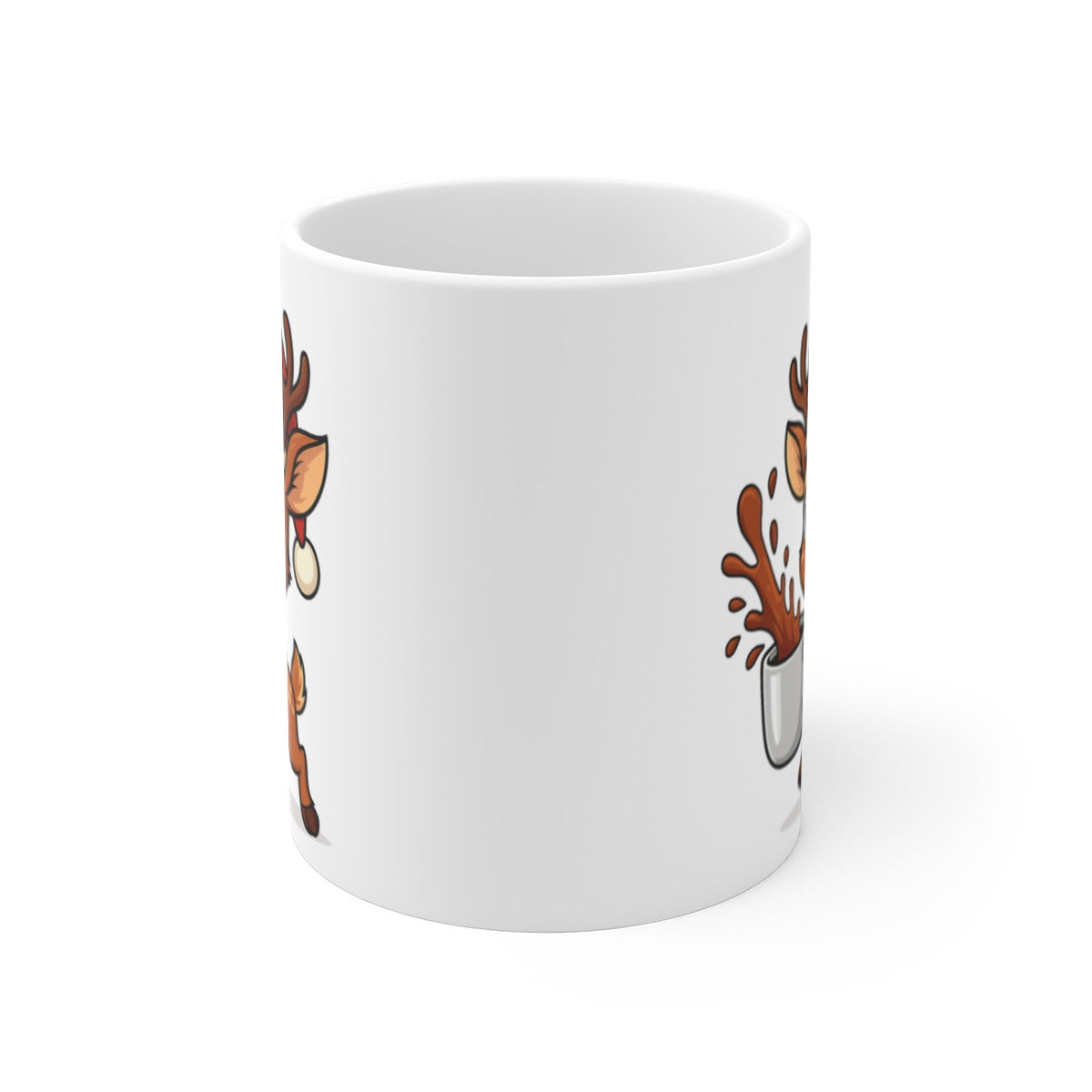Mug Renne Noël – Tasse Céramique 325 ml – Cadeau Hiver Mignon Chocolat Café Thé